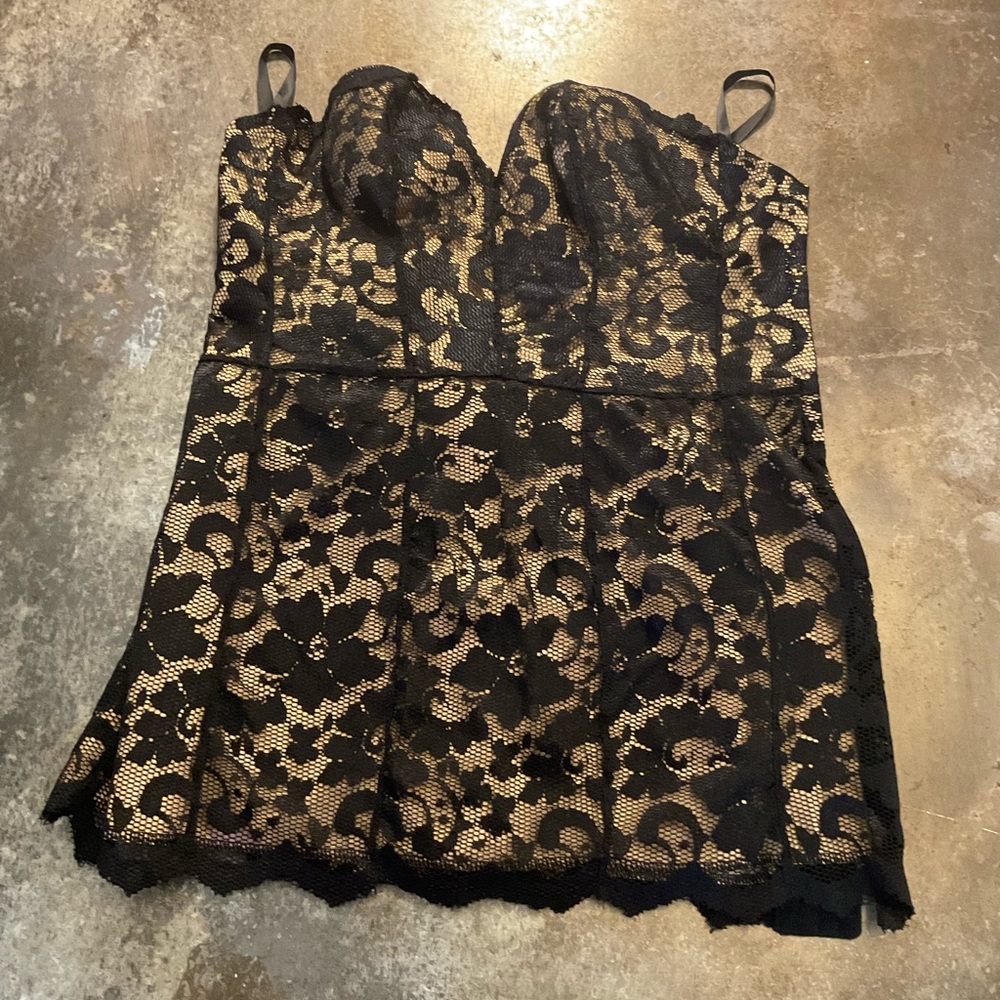 Frederick's Elegant Black Lace Corset